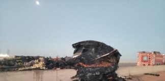 فتح الطريق الساحلي بعد حريق شاحنة خضروات وتفحمها في مطروح